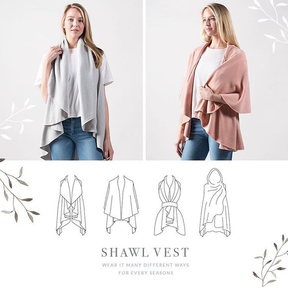 Look by m basic shawl vest in light green - Picture 3 of 3